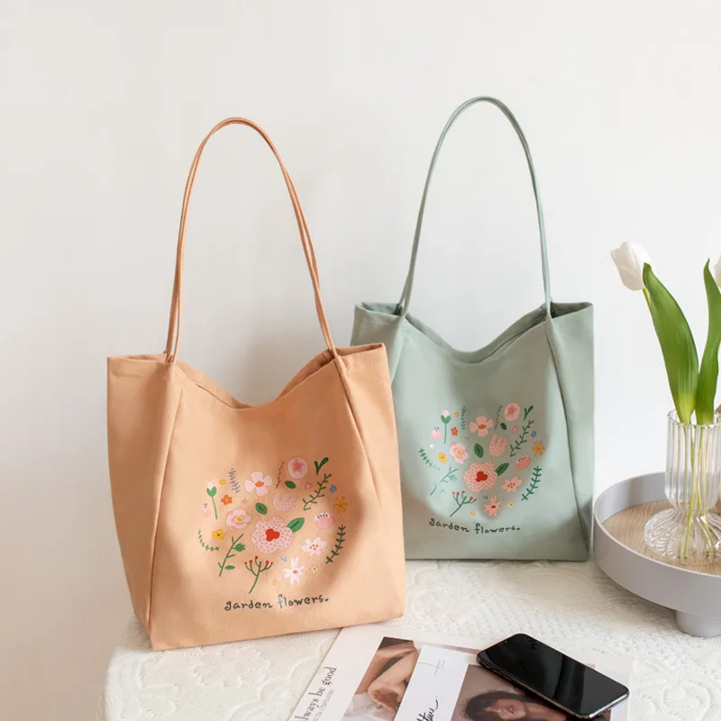 Canvas Women's Shoulder Shopper Bag Large Fashion Girls Student Bookbag Cloth Flowers Print Eco Shopping Ladies Tote Bags 2022
Canvas Women's Shoulder Shopper Bag Large Fashion Girls Student Bookbag Cloth Flowers Print Eco Shopping Ladies Tote Bags 2022