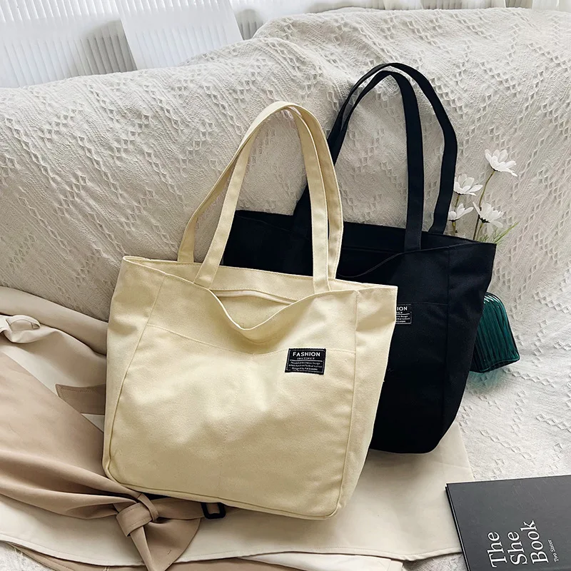 

Вместительная сумка-тоут, женская сумка, новинка 2023, модная сумка на плечо, простая Холщовая Сумка под подмышки