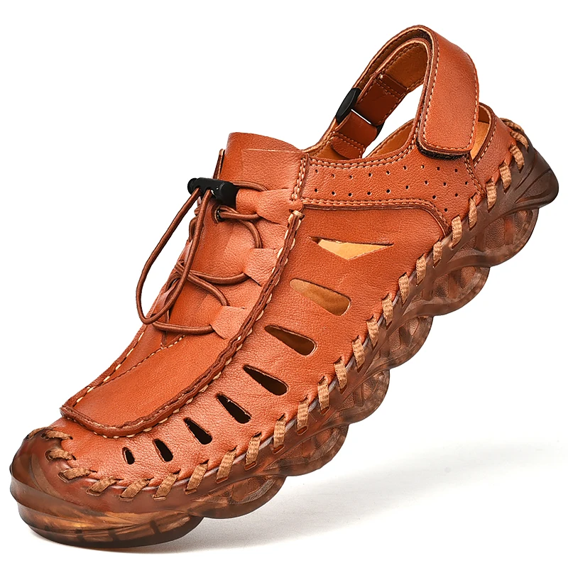 Summer Hand Sewing Men's Leather Sandals Trendy Microfiber Large Size 38-46 Men's Sandals Oxford Slip Resistant Sole Men Sandals
Summer Hand Sewing Men's Leather Sandals Trendy Microfiber Large Size 38-46 Men's Sandals Oxford Slip Resistant Sole Men Sandals