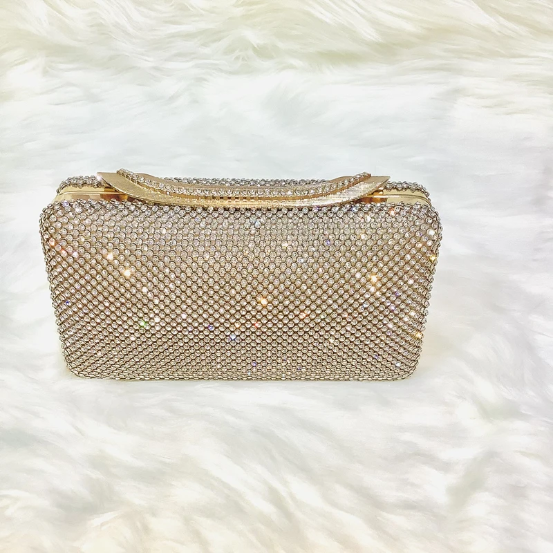 Gold Bling Shiny Rhinestones Diamond Evening Bag Women's Handbag Luxury Designer Wedding Party Clutch Purse Shoulder Chain Bag
Gold Bling Shiny Rhinestones Diamond Evening Bag Women's Handbag Luxury Designer Wedding Party Clutch Purse Shoulder Chain Bag