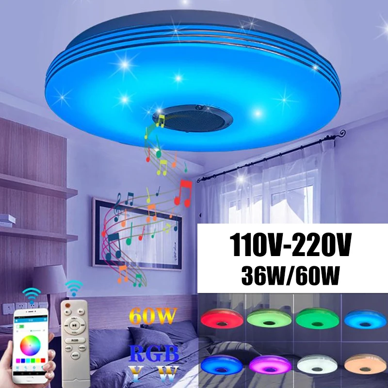 110V-220V Dimmable RGB LED Music Ceiling Lights for Living Room Bedroom Home Decor Compatible for Bluetooth APP Remote Control
110V-220V Dimmable RGB LED Music Ceiling Lights for Living Room Bedroom Home Decor Compatible for Bluetooth APP Remote Control