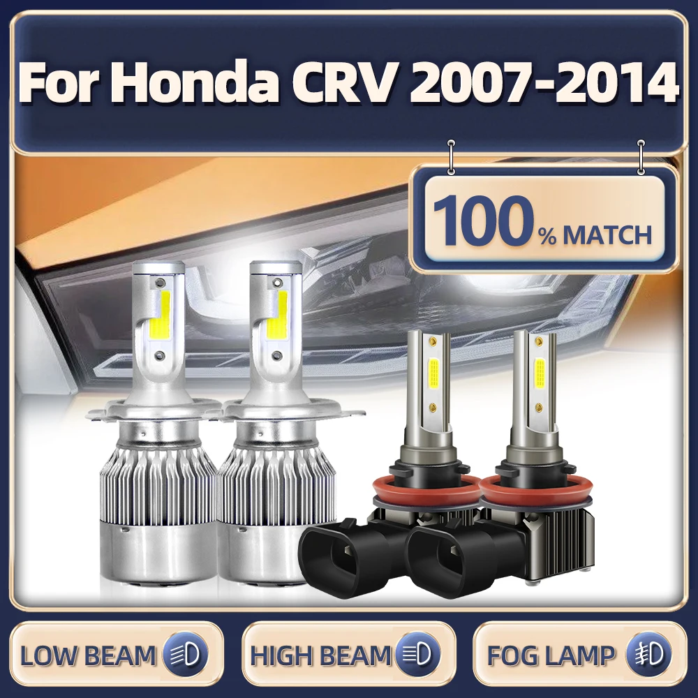 

6000 лм H4 Лампа для передней фары Canbus автомобильные фары H11 противотуманные лампы 2007 K 12 В для Honda CRV 2008 2009 2010 2011 2012 2013 2014