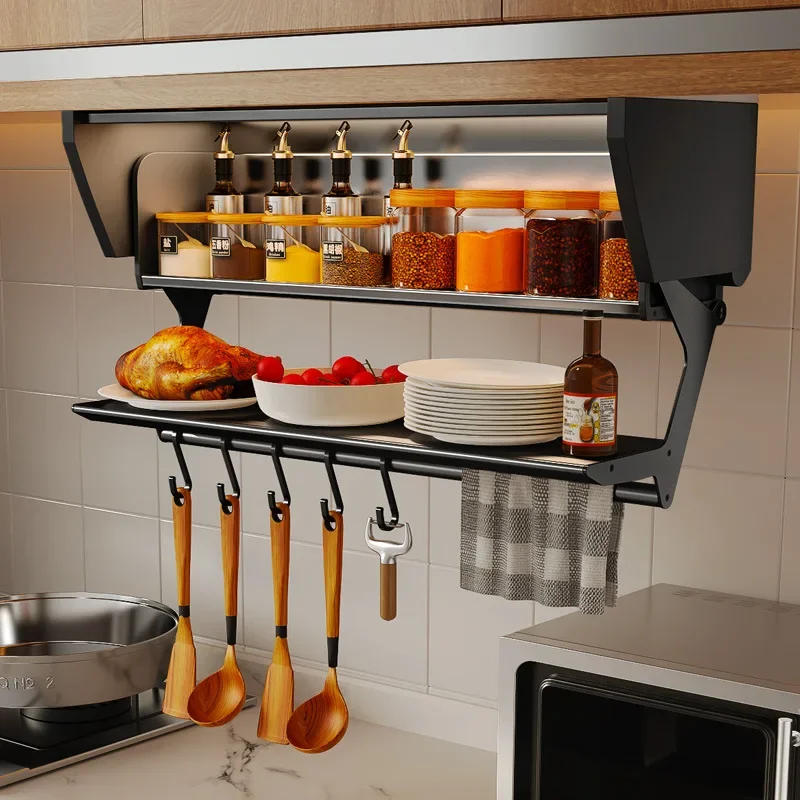 Japanese style kitchen pull-down folding seasoning storage rack for preparing dishes, seasoning rack for storing seasonings
Japanese style kitchen pull-down folding seasoning storage rack for preparing dishes, seasoning rack for storing seasonings