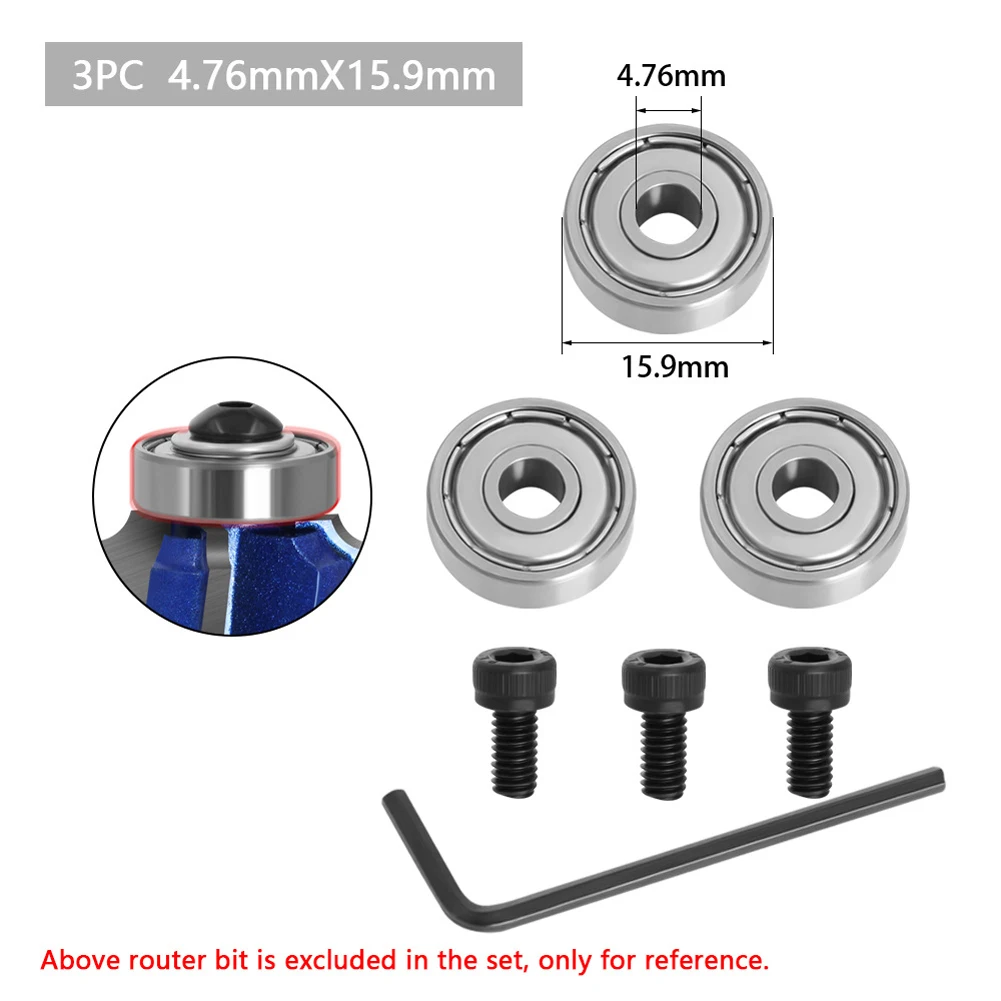 1 Set Router Bit Bearing Top Mounted Ball Guide Woodworking Milling Cutter Bearing Accessories Head Bearing Equipment Hand Tools
1 Set Router Bit Bearing Top Mounted Ball Guide Woodworking Milling Cutter Bearing Accessories Head Bearing Equipment Hand Tools