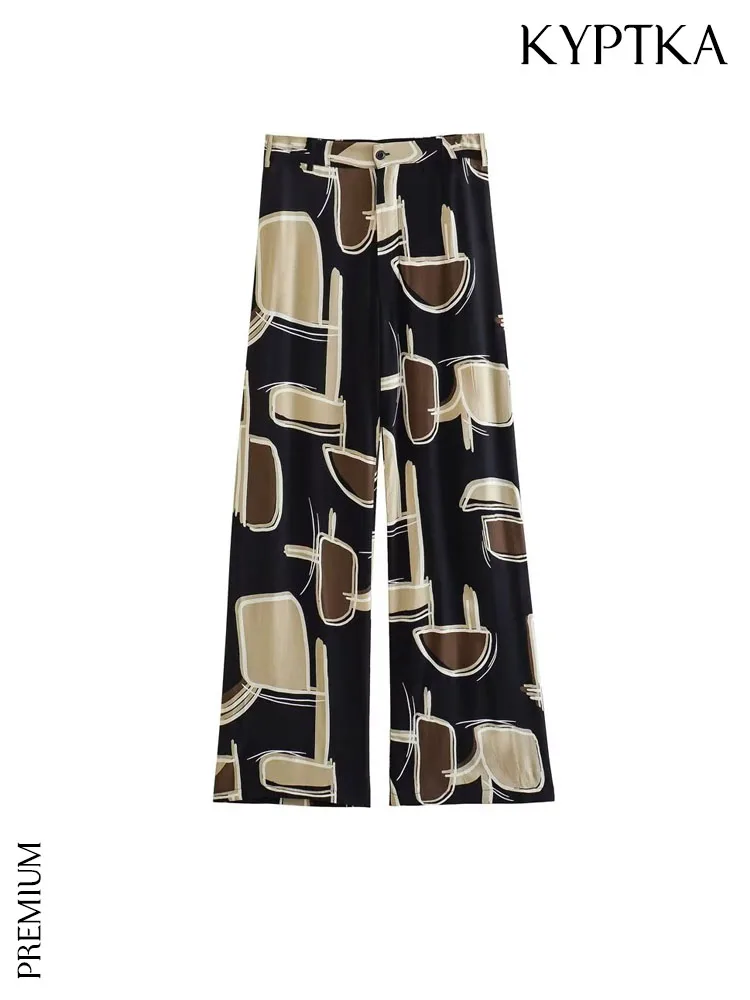 KYPTKA Women Fashion Printed Wide Leg Pants Vintage Mid Waist Zipper Fly Female Trousers Mujer
KYPTKA Women Fashion Printed Wide Leg Pants Vintage Mid Waist Zipper Fly Female Trousers Mujer