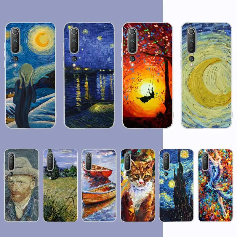 

YNDFCNB Vincent Van Gogh Oil Painting Phone Case for Samsung S21 A10 for Redmi Note 7 9 for Huawei P30Pro Honor 8X 10i cover