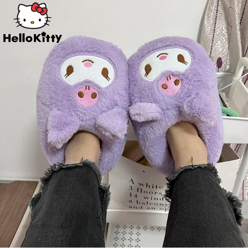 Sanrio Kuromi Plush Shoes Y2k Kawaii Cinnamoroll Winter Warm Fat Slippers Women Anime Cartoon Home Indoor Wrapped Heels Slippers
Sanrio Kuromi Plush Shoes Y2k Kawaii Cinnamoroll Winter Warm Fat Slippers Women Anime Cartoon Home Indoor Wrapped Heels Slippers