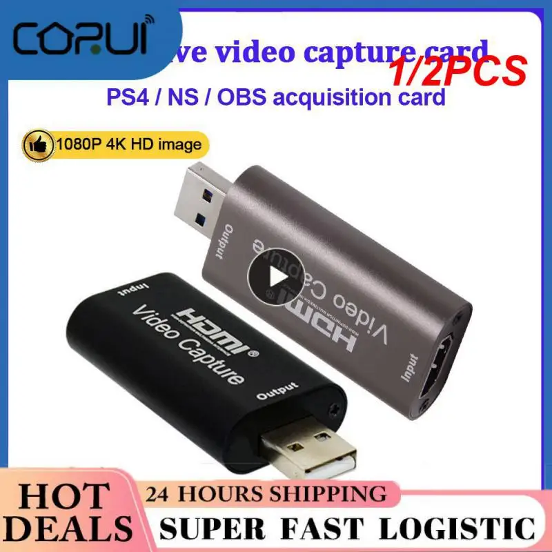 

1/2PCS Audio Video Capture Card 4K 1080P HDMI-compatible USB 3.0 Record to DSLR Camcorder Action Cam for Gaming Streaming
