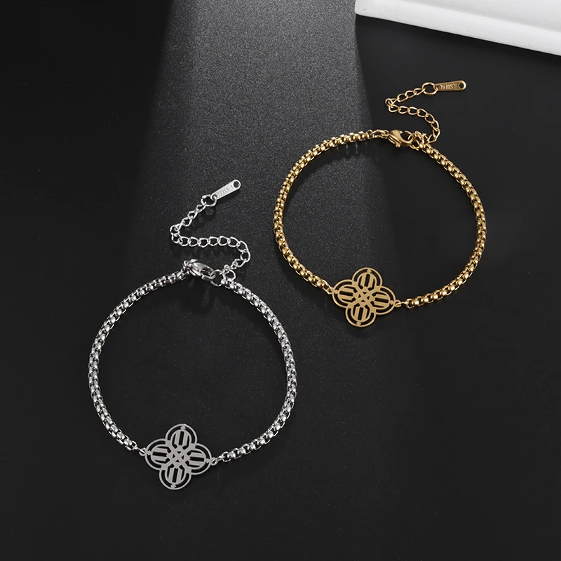 Women's New Stainless Steel Bracelet Fashion Simple Clover Irish Celtic Knot Pendant Bracelet Fashion Party Casual Jewelry Gift
Women's New Stainless Steel Bracelet Fashion Simple Clover Irish Celtic Knot Pendant Bracelet Fashion Party Casual Jewelry Gift