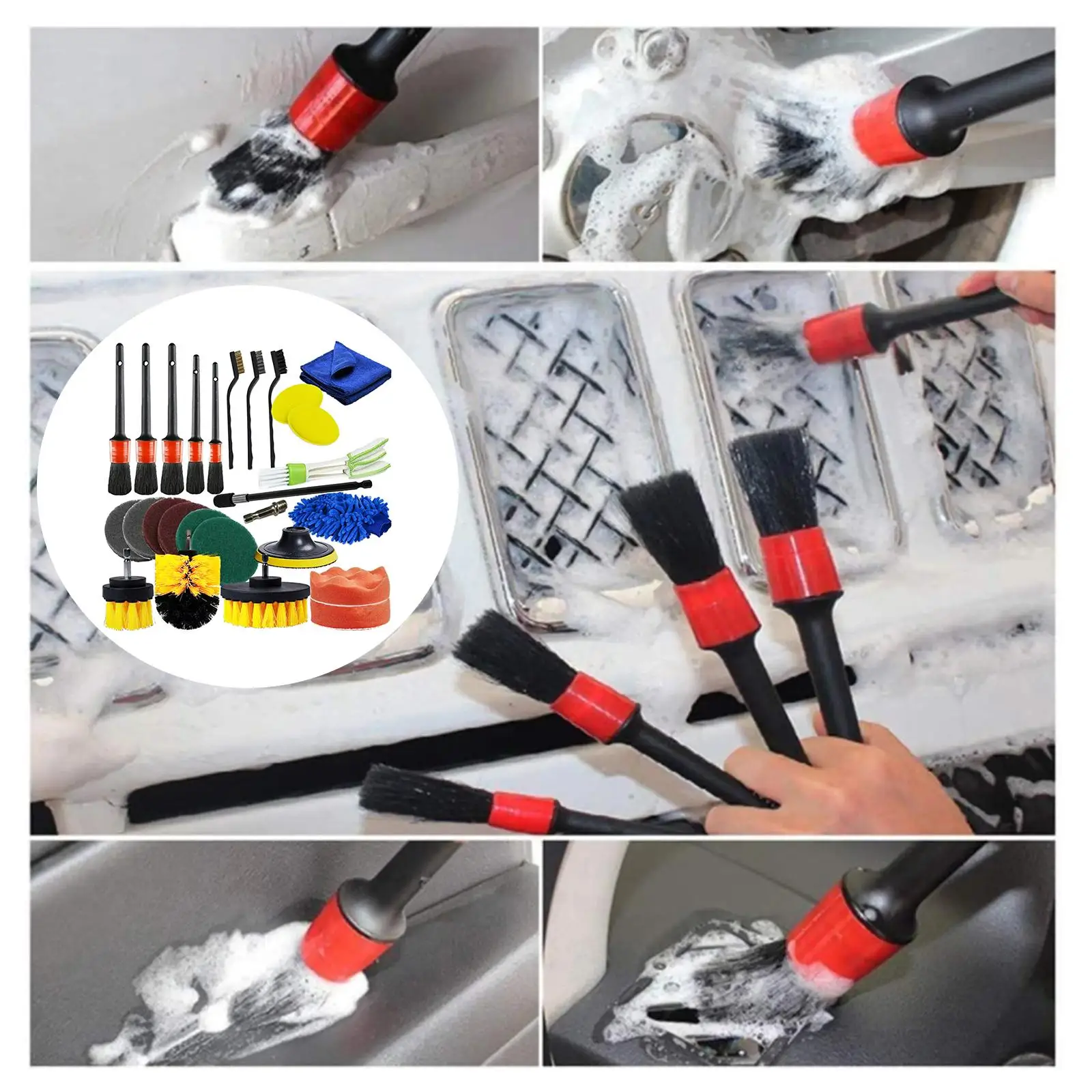 Car Detailing Brushes Polishing Cleaning Brush Set Fit for Tire Rim Pokes Cleaning Clean
Car Detailing Brushes Polishing Cleaning Brush Set Fit for Tire Rim Pokes Cleaning Clean