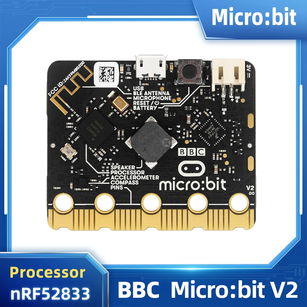 New BBC Micro:bit V2 Upgraded Processor Capacitive Touch Sensor Onboard Speaker Microphone BLE 5.0 LED indicator for Kids
New BBC Micro:bit V2 Upgraded Processor Capacitive Touch Sensor Onboard Speaker Microphone BLE 5.0 LED indicator for Kids