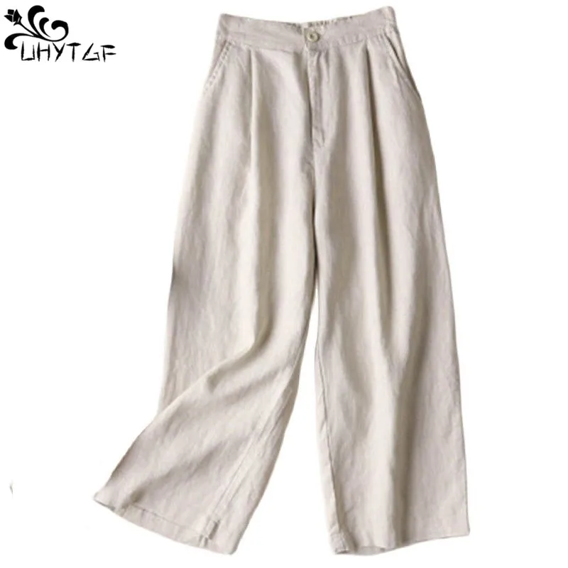 Брюки UHYTGF женские с широкими штанинами, хлопково-льняные повседневные свободные тонкие штаны из хлопка и льна, плотные, 2023, весна-лето 319
Брюки UHYTGF женские с широкими штанинами, хлопково-льняные повседневные свободные тонкие штаны из хлопка и льна, плотные, 2023, весна-лето 319