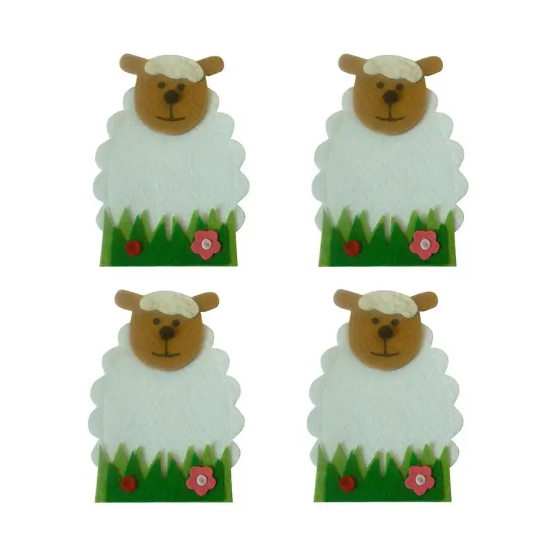 

Year 4pcsset Happy Easter Decorations For Home Sheep Knife And Fork Bags Tableware Covers Bags Easter Decor Wholesale