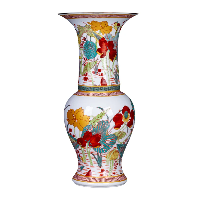 Jingdezhen porcelain enamel flower vase Chinese style retro home living room porch antique shelf decoration
Jingdezhen porcelain enamel flower vase Chinese style retro home living room porch antique shelf decoration