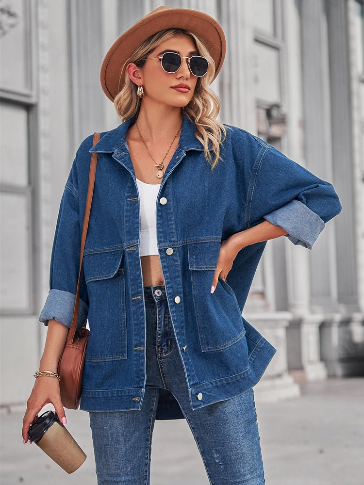 New Lapel Loose Single Breasted Denim Jackets Fashion Women Clothing Coat Spring Autumn Classic Retro Y2k Long Sleeve Denim Tops
New Lapel Loose Single Breasted Denim Jackets Fashion Women Clothing Coat Spring Autumn Classic Retro Y2k Long Sleeve Denim Tops