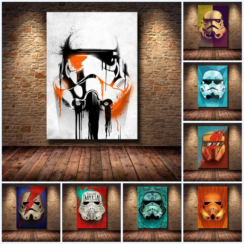 

Настенные постеры «Звездные войны», студийный Штурмовик Диснея, абстрактная живопись, настенные художественные плакаты, картины для гостиной, домашний декор