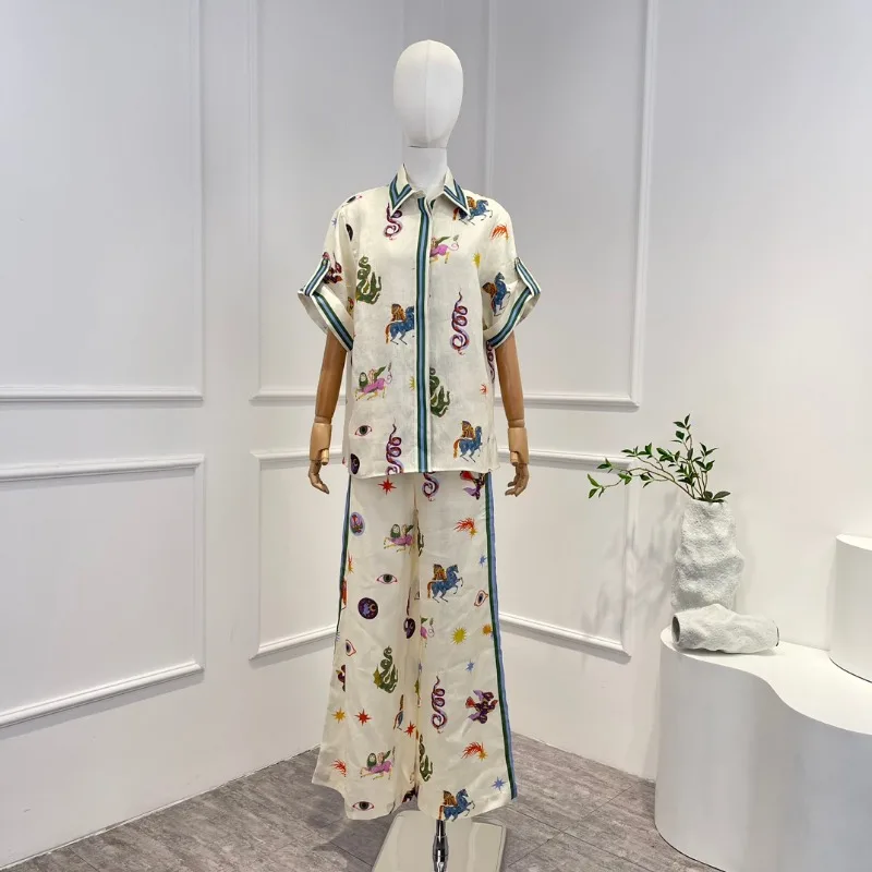 2023 New Arrival Top Quality Women White Linen Loose Vintage Turn-down Collar Full Sleeve Blouse and Pants Sets
2023 New Arrival Top Quality Women White Linen Loose Vintage Turn-down Collar Full Sleeve Blouse and Pants Sets