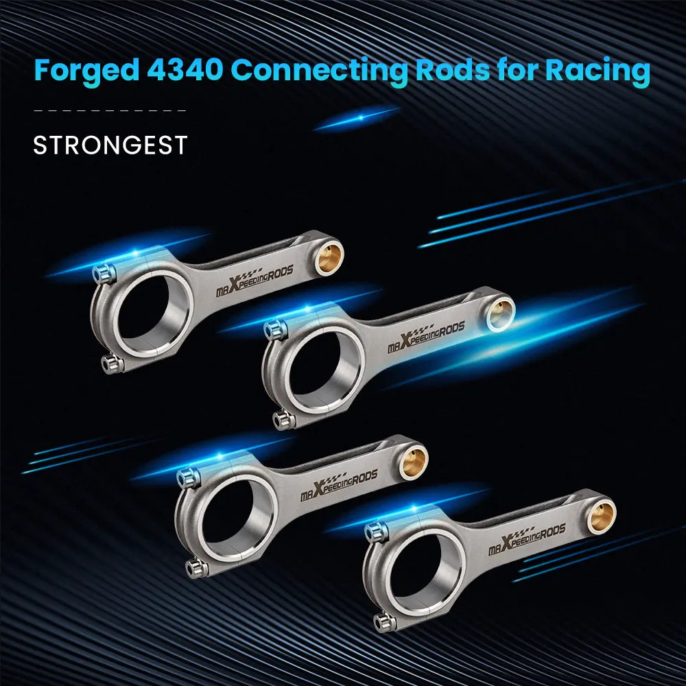 

Racing H-Beam Connecting Rods for Yamaha V-Max Vmax Conrod Pleuel Bielle 124mm Forged 4340 aircraft chrome moly quality steel