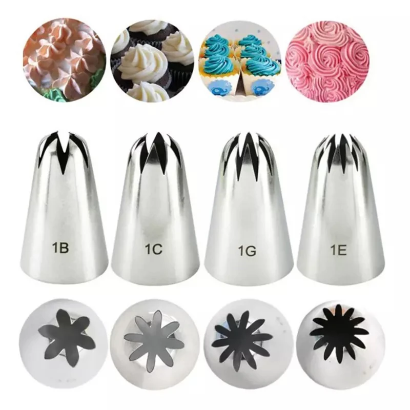 1/4PCS Stainless Steel Cream Nozzles Large Pastry Tips Cake Decorating Tools Cupcake Fondant Lcing Piping Nozzle 1B#1C#1E#1G
1/4PCS Stainless Steel Cream Nozzles Large Pastry Tips Cake Decorating Tools Cupcake Fondant Lcing Piping Nozzle 1B#1C#1E#1G