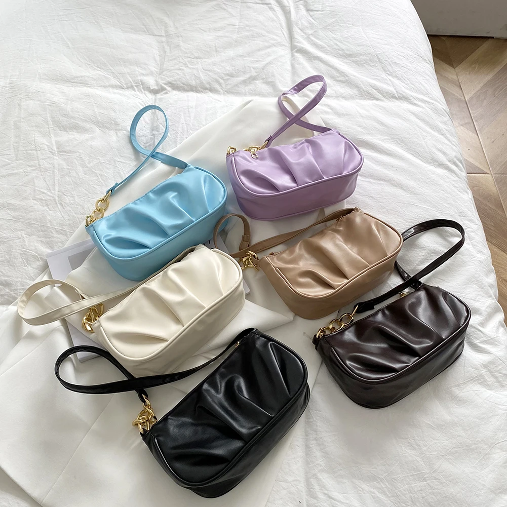 2022 Solid Color Cloud Pleated Handlebags for Women PU Bags Leisure Armpit Bag Shopping Shoulder Bags Dumpling Handbag Female
2022 Solid Color Cloud Pleated Handlebags for Women PU Bags Leisure Armpit Bag Shopping Shoulder Bags Dumpling Handbag Female