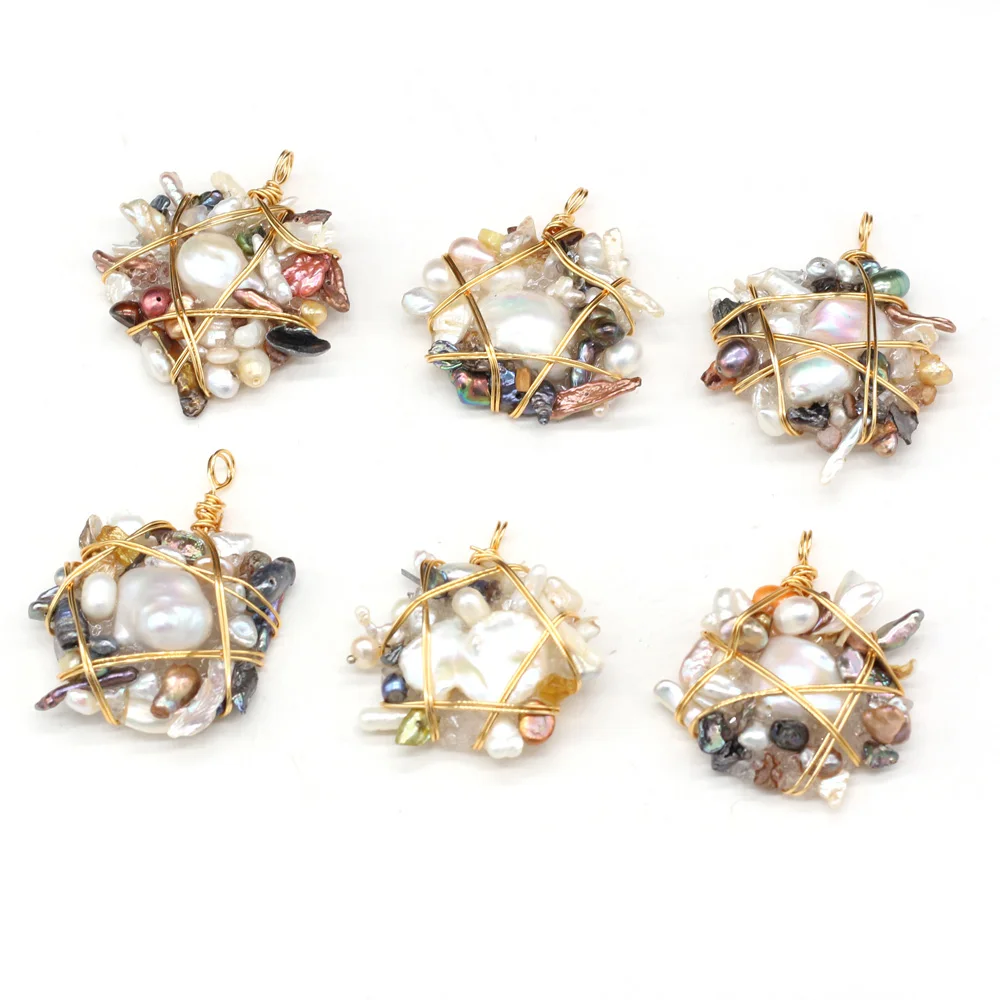 4PCS Natural Pearl Irregular Round Winding Gold Wire Pendant For Jewelry MakingDIY Necklace Earring Accessories Charm Gift Party
4PCS Natural Pearl Irregular Round Winding Gold Wire Pendant For Jewelry MakingDIY Necklace Earring Accessories Charm Gift Party