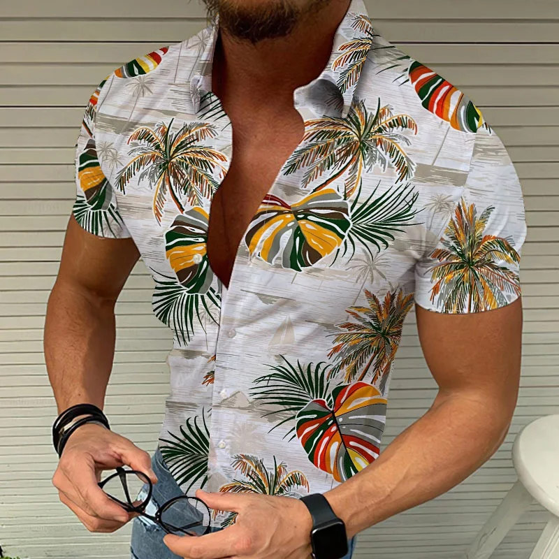 Men Summer Polyester Short Sleeve Shirt Print Casual Hawaiian Beach Male Top Turn-down Collar T-shirts Men's Clothes Blouse
Men Summer Polyester Short Sleeve Shirt Print Casual Hawaiian Beach Male Top Turn-down Collar T-shirts Men's Clothes Blouse