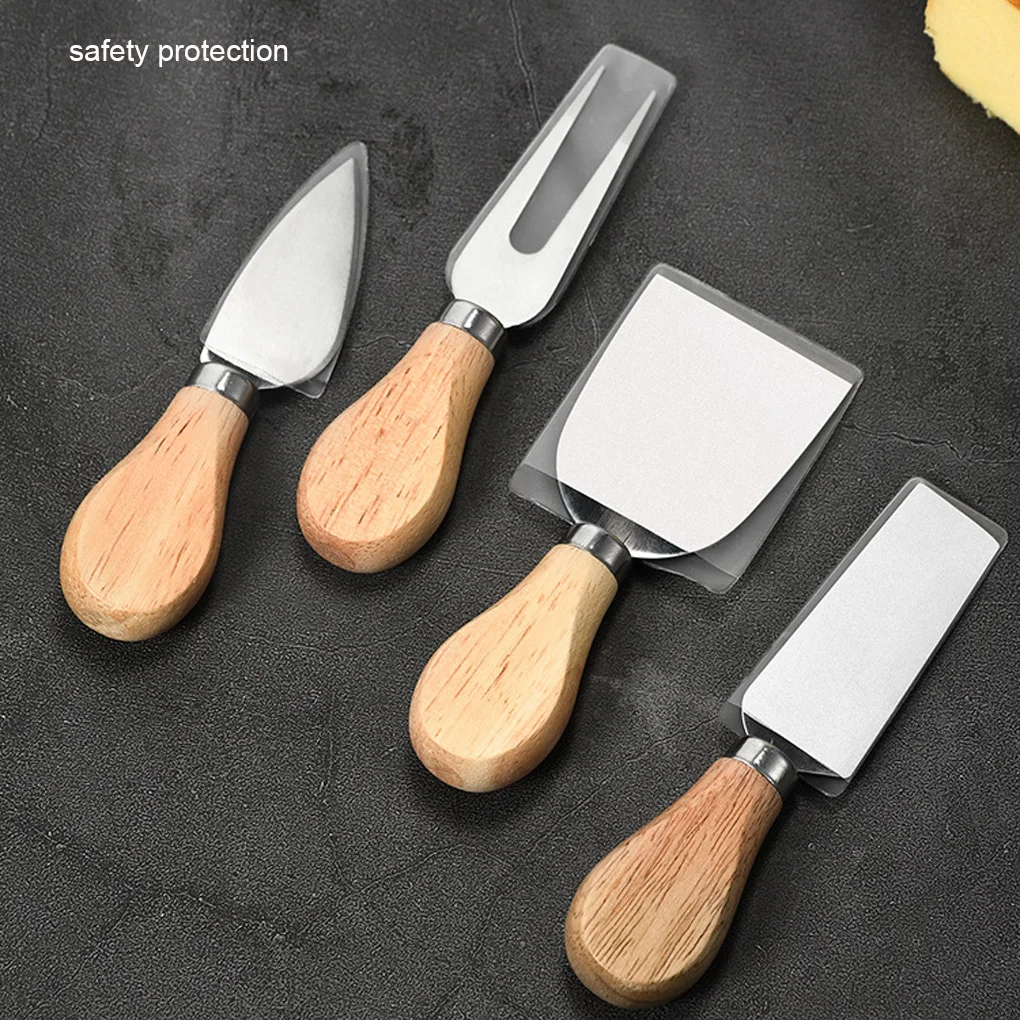 

4pc Cheese Slicer Stainless Steel Wood Handle Manual Kitchen Baking Knife slicer Kit Kitchen cheedse cutter Useful Cooking Tools