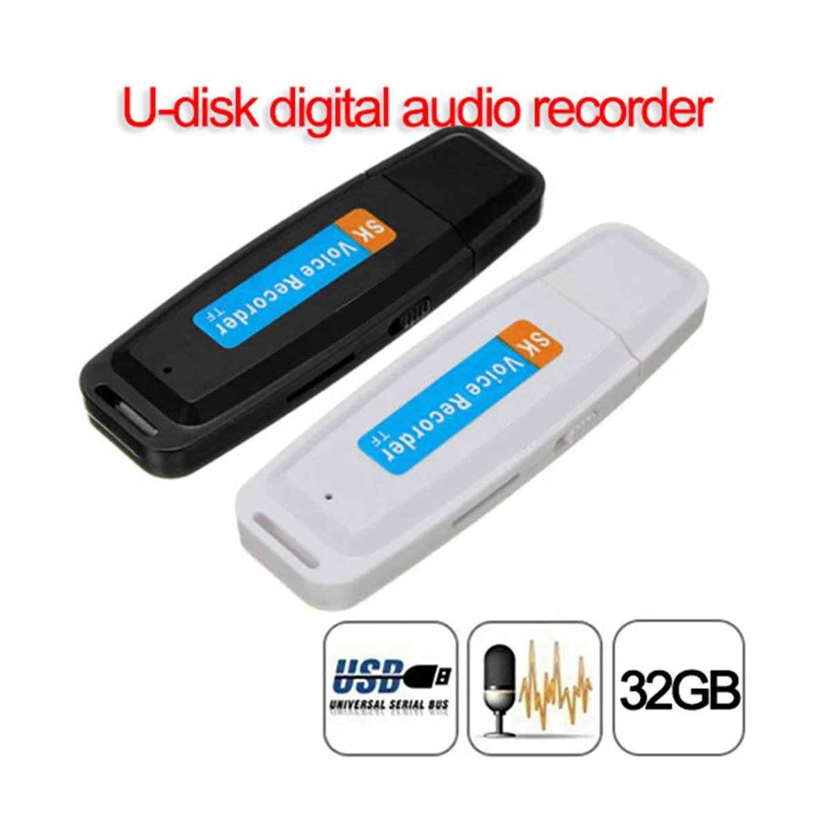 USB Flash Drive Digital Audio Recorder Dictaphone USB Voice Pen Portable U Disk Maximum Support 32GB Memory Card(White)
USB Flash Drive Digital Audio Recorder Dictaphone USB Voice Pen Portable U Disk Maximum Support 32GB Memory Card(White)