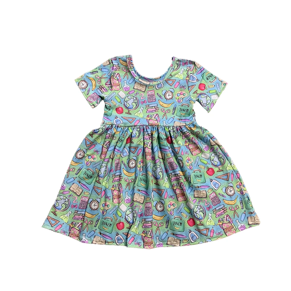 New Girls Children Clothes Cartoon Halloween Back To School Coffee Cookies Princess Dresses Short Sleeve Knee Length Kids Dress
New Girls Children Clothes Cartoon Halloween Back To School Coffee Cookies Princess Dresses Short Sleeve Knee Length Kids Dress