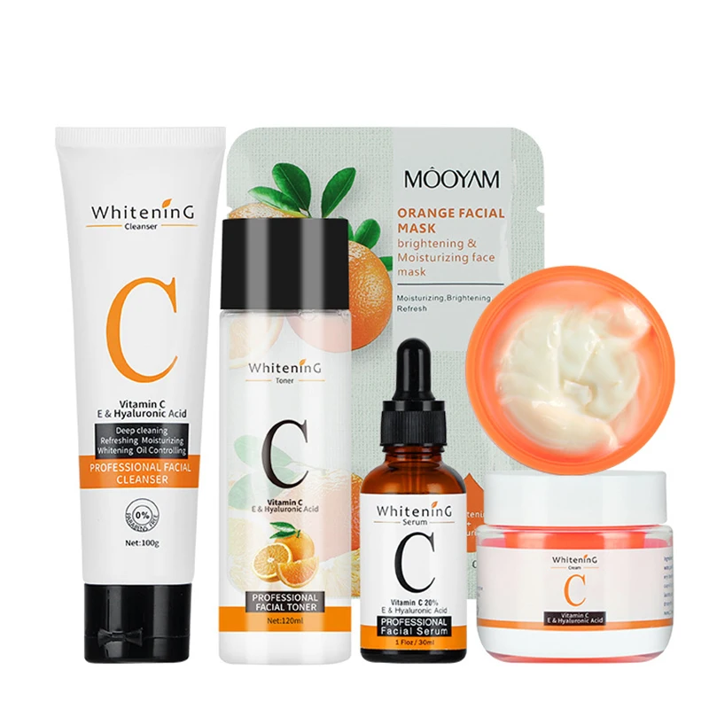 5PCS MOOYAM VC Face Care Sets Whiten Lighten Facial Skin Anit-dry&aging Essence Toner Cream Mask Remove Dark Spots
5PCS MOOYAM VC Face Care Sets Whiten Lighten Facial Skin Anit-dry&aging Essence Toner Cream Mask Remove Dark Spots