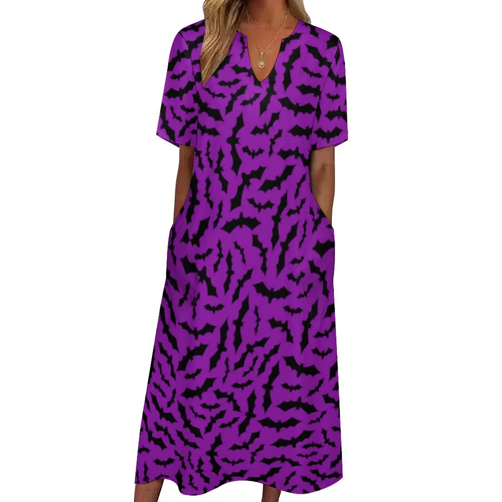 Purple Bats Print Dress Halloween Kawaii Maxi Dress V Neck Graphic Bohemia Long Dresses Street Style Oversized Clothing
Purple Bats Print Dress Halloween Kawaii Maxi Dress V Neck Graphic Bohemia Long Dresses Street Style Oversized Clothing
