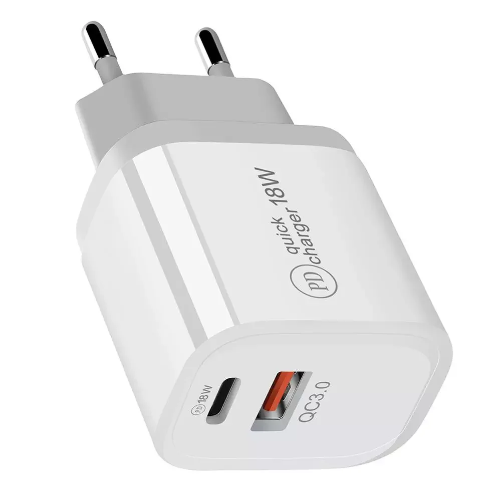 18W PD QC 3.0 Dual USB Charger Quick Charge EU US EU AU Plug for iPhone X 8 plus Note 9 10 Power Delivery Mobile Phone Adapter
18W PD QC 3.0 Dual USB Charger Quick Charge EU US EU AU Plug for iPhone X 8 plus Note 9 10 Power Delivery Mobile Phone Adapter