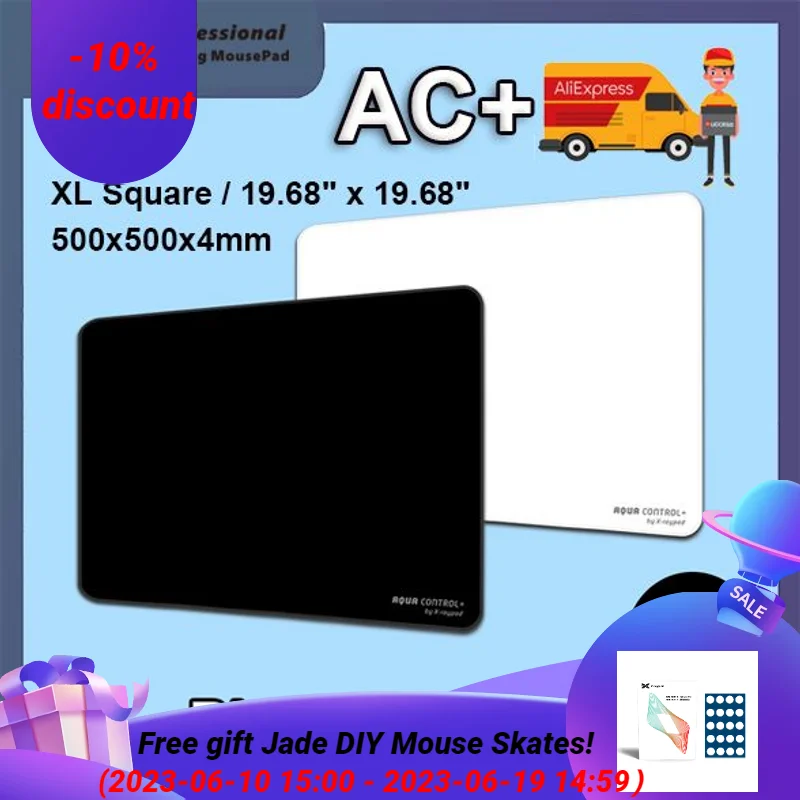 

500x500x4mm - XL Square / 19.68" x 19.68" X-raypad Aqua Control+ Black Or White Version Gaming Mouse Pads
