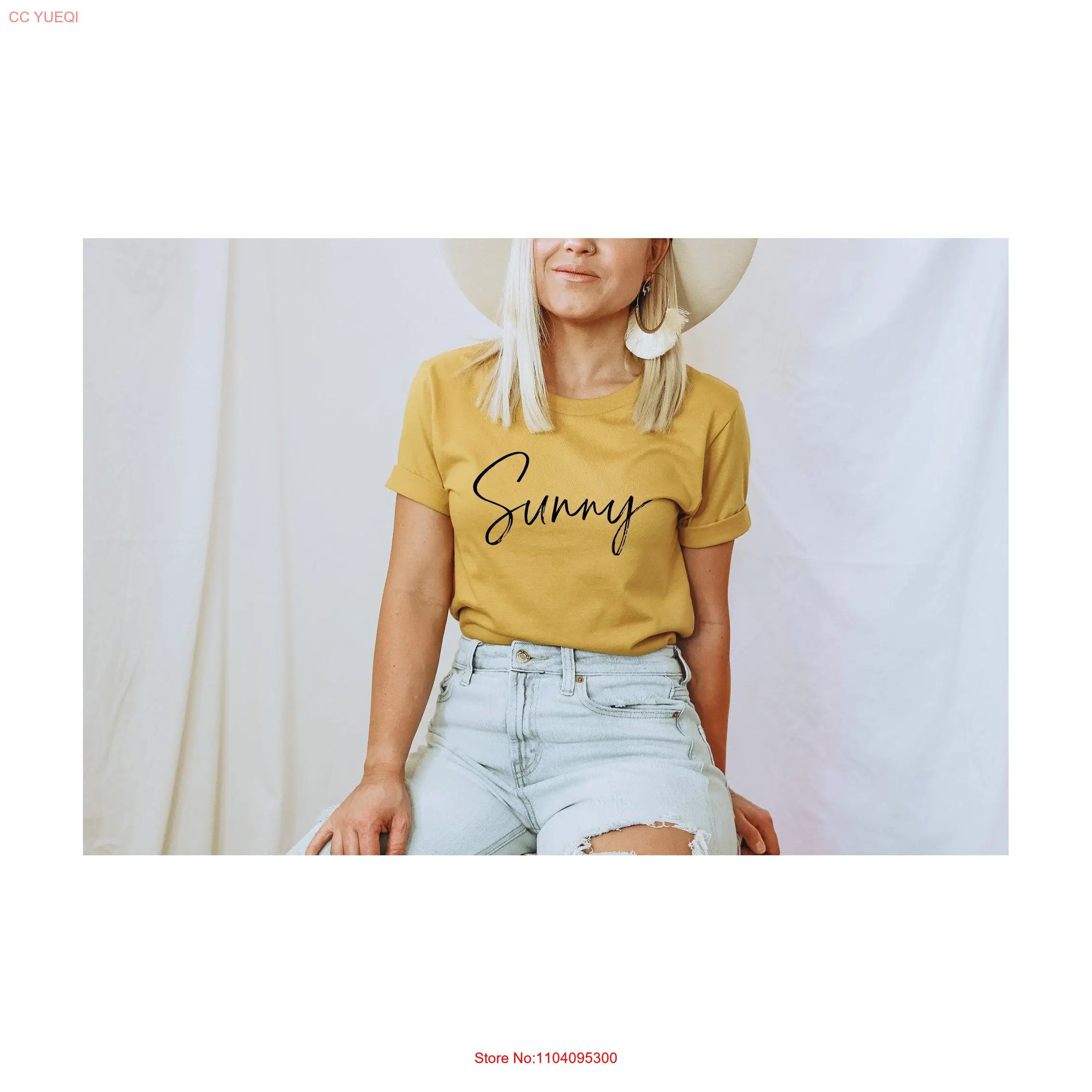 Солнечная футболка летняя для женщин Sunshine Lovin Vacation Lake Yellow Beach уличная с длинными
