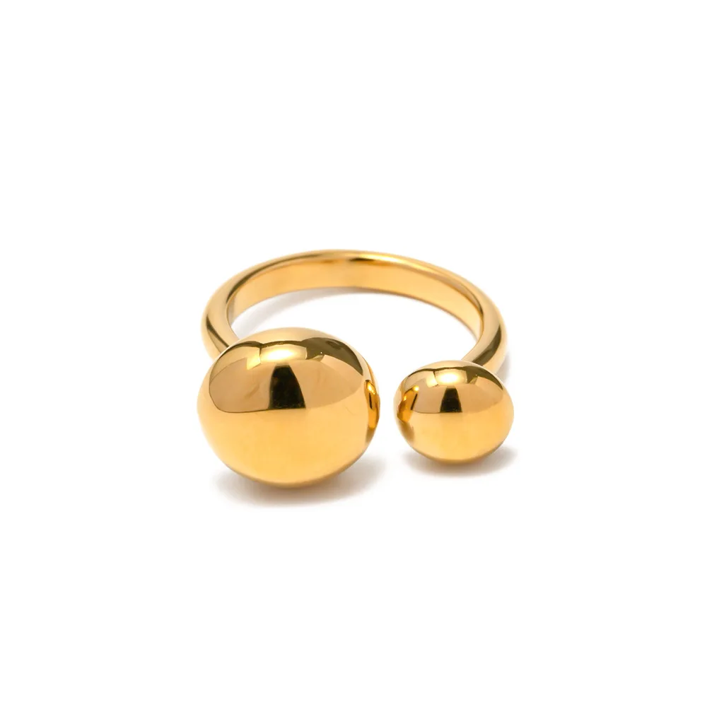 Stainless Steel PVD 18K Gold Plated Tarnish Waterproof Double Ball Rings For Woman Jewelry Wholesale Trendy
Stainless Steel PVD 18K Gold Plated Tarnish Waterproof Double Ball Rings For Woman Jewelry Wholesale Trendy