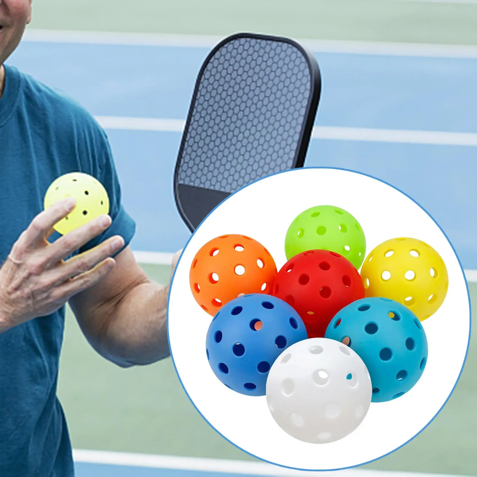 7Pcs Durable Pickleball Balls Professional with 40 Small Precisely Drilled Holes Specifically Designed 74mm for Outdoor Adult
7Pcs Durable Pickleball Balls Professional with 40 Small Precisely Drilled Holes Specifically Designed 74mm for Outdoor Adult