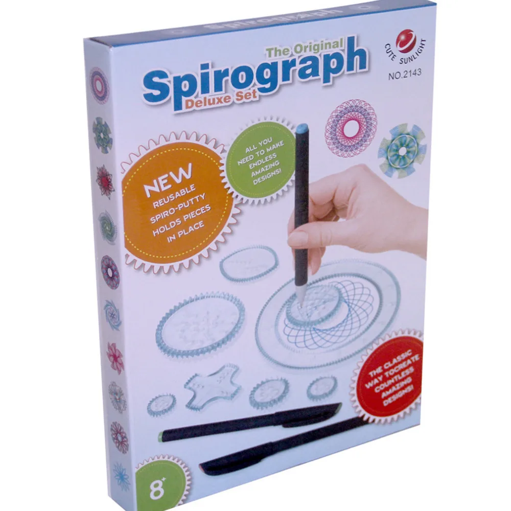 

Designs Interlocking Gears & Wheels,draw Educational Toys 2022 New Spirograph Deluxe Set Design Tin Set Draw Spiral