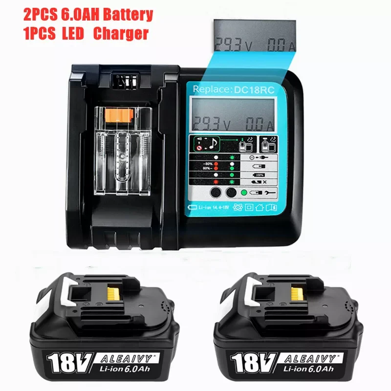2PCSLatest Upgraded BL1860 Rechargeable Battery With LCD 3A Charger 18V 6000mAh Lithium ion for Makita 18v Battery BL1830 BL1850
2PCSLatest Upgraded BL1860 Rechargeable Battery With LCD 3A Charger 18V 6000mAh Lithium ion for Makita 18v Battery BL1830 BL1850