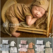 6PCS Set Newborn Studio Photography Props Baby Girl Boy Kids Children Clothing Clothes Dress+ Vest Pants +Hat +Pillow