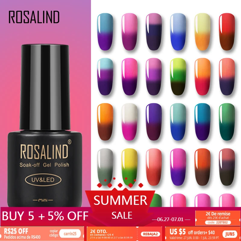 ROSALIND Temperature Change Nail Polish Semi Permanant Hybrid Varnishes Gel Nail Top Base Coat For Manicure Gel Primer Lacquer
ROSALIND Temperature Change Nail Polish Semi Permanant Hybrid Varnishes Gel Nail Top Base Coat For Manicure Gel Primer Lacquer