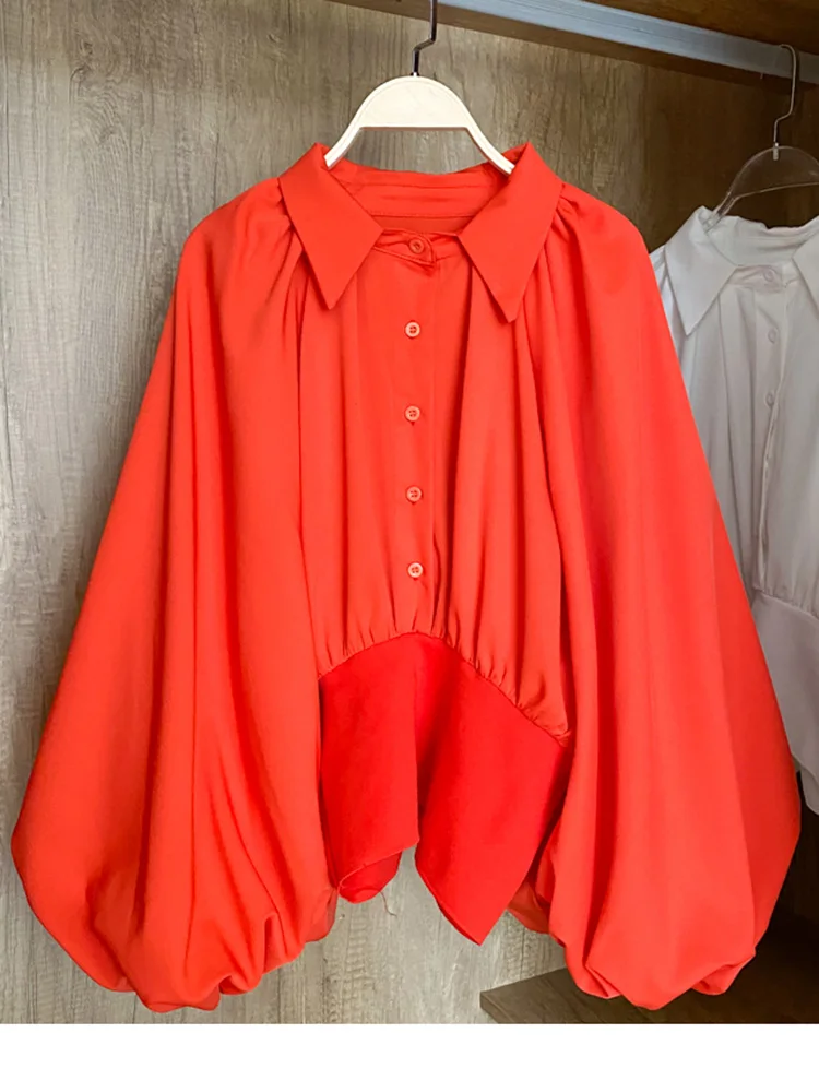 2021 Spring Temperament New Blouse Female Loose and Thin Lantern Sleeve Lapel Blusa Fashion All-match Shirt C346
2021 Spring Temperament New Blouse Female Loose and Thin Lantern Sleeve Lapel Blusa Fashion All-match Shirt C346