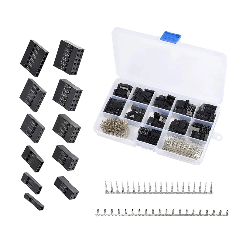 Spot Goods 620Pcs Dupont Connector Kit With Wire Crimper Plier 2.54Mm Pitch 1/2/3/4/5/6 Pin JST SM And 2.54 Mm JST XH Male/Femal
Spot Goods 620Pcs Dupont Connector Kit With Wire Crimper Plier 2.54Mm Pitch 1/2/3/4/5/6 Pin JST SM And 2.54 Mm JST XH Male/Femal