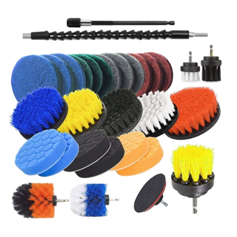 31 Pcs Drill Brush Attachments Set,Power Scrubber Brush With Extend Long Attachment All Purpose Clean For Car, Kitchen
31 Pcs Drill Brush Attachments Set,Power Scrubber Brush With Extend Long Attachment All Purpose Clean For Car, Kitchen