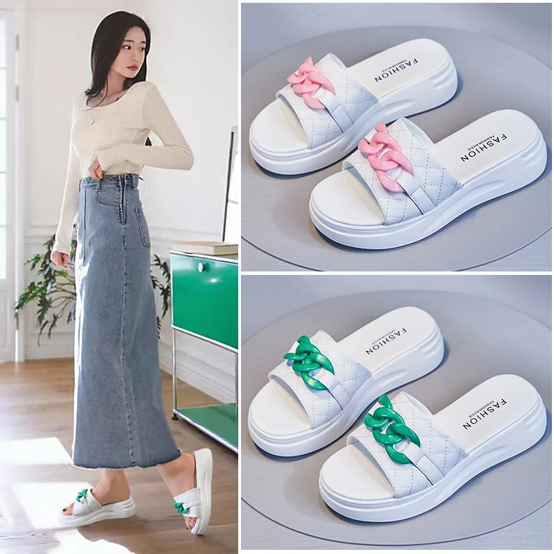 2022 Spring and Summer New Women's Slippers Korean Style All-match Thick Sole Slippers Casual Fashion Sandals
2022 Spring and Summer New Women's Slippers Korean Style All-match Thick Sole Slippers Casual Fashion Sandals