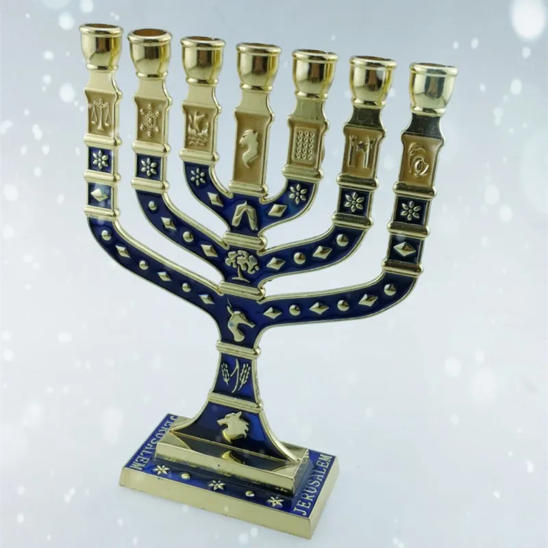 Jewish Menorahs Alloy 7-head Candlestick Hanukkah Israeli Handic Home Decoracion Jerusalem Party Festival Candleholder Menorah
Jewish Menorahs Alloy 7-head Candlestick Hanukkah Israeli Handic Home Decoracion Jerusalem Party Festival Candleholder Menorah