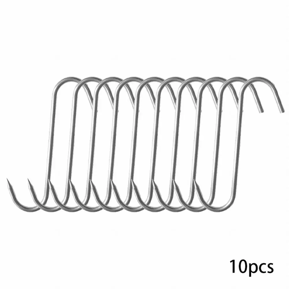 10Pcs/Set Stainless Steel S Hooks With Sharp Tip Utensil Meat Clothes Hanger Hanging Hooks For Butcher Shop Kitchen Baking Tools
10Pcs/Set Stainless Steel S Hooks With Sharp Tip Utensil Meat Clothes Hanger Hanging Hooks For Butcher Shop Kitchen Baking Tools