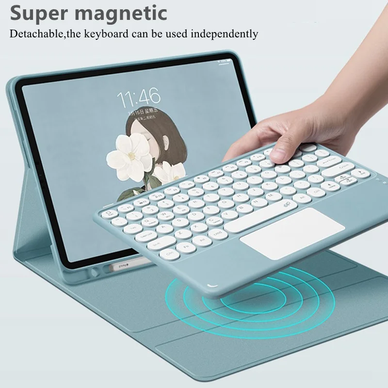 

Wireless Magic Keyboard For IPad Air 4 10.2 9th Generation Case Pro 11 12.9 Mini 6 Russian Spanish Korean Bluetooth Keyboard