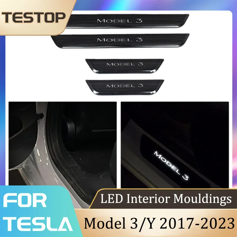For Tesla Model 3/Y Logo Car Door Sill Bar LED Light Magnetic Induction Threshold Strip Parts 2023 Auto Interior Accessories 
For Tesla Model 3/Y Logo Car Door Sill Bar LED Light Magnetic Induction Threshold Strip Parts 2023 Auto Interior Accessories