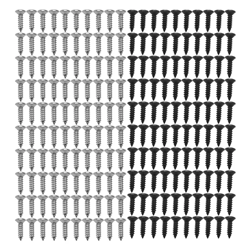 200 Piece Bass And Guitar Pickguard Mounting Screws Scratch Plate, Silver And Black
200 Piece Bass And Guitar Pickguard Mounting Screws Scratch Plate, Silver And Black