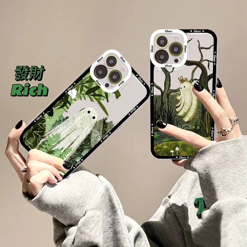 Cute Ghost Phone Case For iPhone 13 14 Pro Max XS XR 12 11 Pro 13 Mini 6 7 8 Plus Soft Clear Back Cover 
Cute Ghost Phone Case For iPhone 13 14 Pro Max XS XR 12 11 Pro 13 Mini 6 7 8 Plus Soft Clear Back Cover